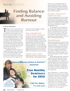 Finding balance and avoiding burnout